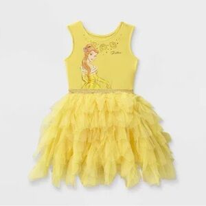 ♥️SOLD♥️Dress Disney princess belle ruffle gold dress toddler princess pretty